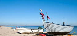 Boot am Strand von Usedom
